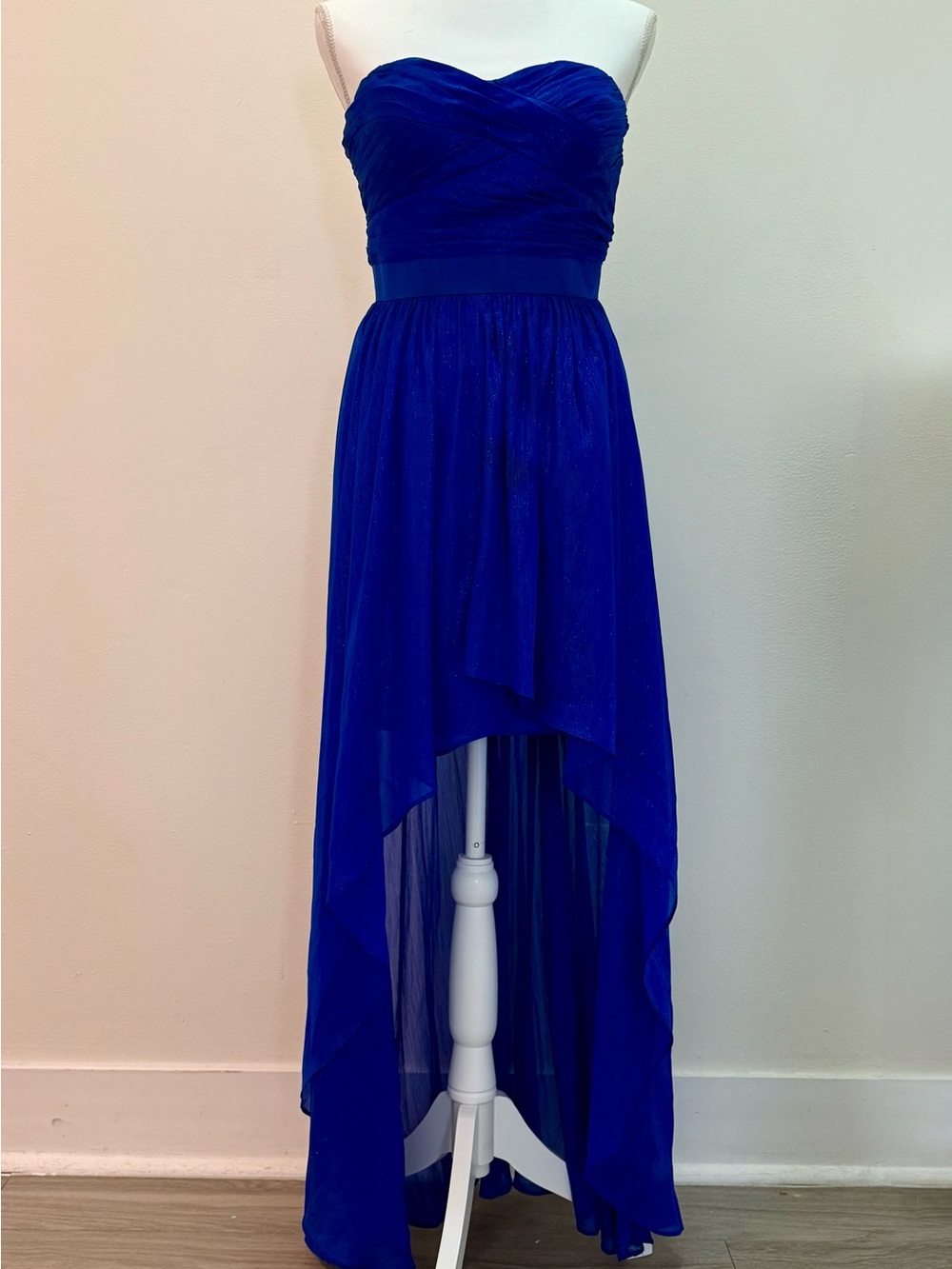 Aidan by Aidan Mattox Strapless Cobalt Blue Hi-Low Dress